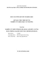 Nghiên cứu biến tính bã mía acid hữu cơ ứng dụng trong loại bỏ chất màu methyleneblue 