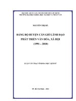 Đảng bộ huyện cần giờ lãnh đạo lãnh đạo phát triển văn hóa, xã hội (1991 2010)     