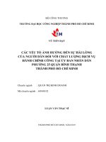 Nghiên cứu  các yếu tố ảnh hưởng đến sự hài lòng của người dân đối với chất lượng dịch vụ hành chính công tại ủy ban nhân dân phường 25 quận bình thạnh tp  hồ chí minh     
