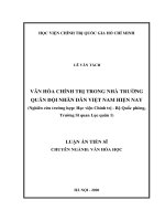 Luận án Tiến sĩ Văn hoá học: Văn hóa chính trị trong nhà trường Quân đội nhân dân Việt Nam hiện nay