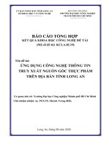 Ứng dụng công nghệ thông tin truy xuất nguồn gốc thực phẩm trên địa bàn tỉnh long an 