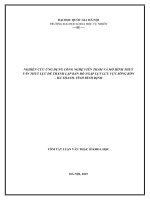 Nghiên cứu ứng dụng công nghệ viễn thám và mô hình thuỷ văn thuỷ lực để thành lập bản đồ ngập lụt lưu vực sông