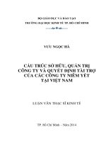 Tài liệu luận văn Cấu Trúc Sở Hữu, Quản Trị Công Ty Và Quyết Định Tài Trợ