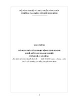 Giáo trình Phân tích hoạt động kinh doanh (Nghề: Kế toán doanh nghiệp) - CĐ Cơ Giới Ninh Bình