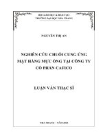 Nghiên cứu chuỗi cung ứng mặt hàng mực ống tại công ty cổ phần cafico 