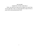 Marketing văn hóa nghệ thuật: Anh (chị) hãy xác định một vấn đề nghiên cứu về một tổ chức văn hoá nghệ thuật và dùng các phương pháp điều tra bảng hỏi để tìm ra nguyên nhân và phương pháp giải quyết vấn đề.