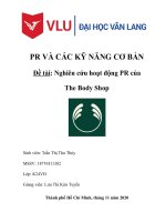 Nghiên cứu hoạt động PR của The Body Shop