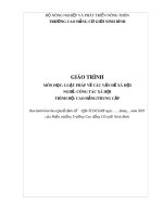 Giáo trình Luật pháp về các vấn đề xã hội (Nghề: Công tác xã hội) - CĐ Cơ Giới Ninh Bình