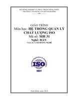 Giáo trình Hệ thống quản lý chất lượng ISO (Nghề: Hàn) - CĐ Cơ Giới Ninh Bình