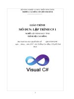 Giáo trình Lập trình C#1 (Nghề: Lập trình máy tính-CĐ) - CĐ Cơ Giới Ninh Bình