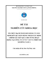 Tổ chức hạch toán bán hàng và xác định kết quả bán hàng nhằm xác định chính xác kết quả cho từng hoạt động tại công ty cổ phần tư vấn và thiết kế xây dựng đông nam á (nghiên cứu khoa học) 