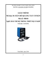 Giáo trình Hàn hồ quang tay cơ bản (Nghề: Bảo trì hệ thống thiết bị cơ khí) - CĐ Cơ Giới Ninh Bình