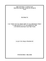 Tài liệu luận văn Các Nhân Tố Tác Động Đến Tỷ Giá Hối Đoái Thực Và Độ Lệch