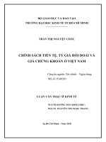 Tài liệu luận văn Chính Sách Tiền Tệ, Tỷ Giá Hối Đoái Và Giá Chứng Khoán
