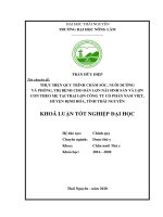 Thực hiện quy trình chăm sóc nuôi dưỡng và phòng trị bệnh cho dàn lợn nái sinh sản và lợn con theo mẹ tại trại lợn công ty cổ phần nam việt định hóa thái nguyên 