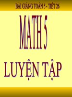 Toán 5 - Tuần 6 - Luyện tập (Tiết 26)