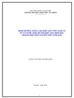 Nâng cao hiệu quả thu gom và xử lý nước thải đô thị khu vực phía Bắc thành phố Thái Nguyên đến năm 2020