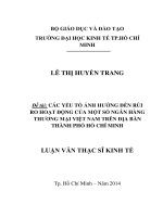 Tài liệu luận văn Các Yếu Tố Ảnh Hưởng Đến Rủi Ro Hoạt Động Của Một Số Ngân Hàng