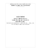 Giáo trình Chế biến món ăn 1 (Nghề: Kỹ thuật chế biến món ăn) - CĐ Cơ Giới Ninh Bình