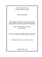 Phát triển kĩ năng lập đề toán lớp một bằng tiếng anh cho giáo viên tiểu học 