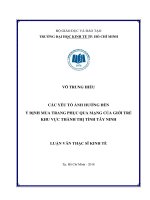 Tài liệu luận văn Các Yếu Tố Ảnh Hưởng Đến Ý Định Mua Trang Phục Qua Mạng