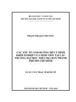 Tài liệu luận văn Các Yếu Tố Ảnh Hưởng Đến Ý Định Khởi Nghiệp Của Sinh Viên
