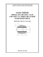 Giáo trình Lắp chi tiết, cụm chi và thiết bị cơ khí (Nghề: Bảo trì hệ thống thiết bị cơ khí) - CĐ Cơ Giới Ninh Bình
