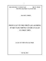 Pháp luật về cho thuê lại lao động ở việt nam những vấn đề lý luận và thực tiễn 