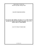 Ứng dụng hệ thông tin địa lý và viễn thám đánh giá trầm tích hiện đại khu vực cửa sông trà lý   thái bình    