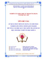 SÁNG KIẾN KINH NGHIỆM (sử DỤNG PHẦN mềm xây DỰNG câu hỏi TRẮC NGHIỆM MULTIPLE CHOICE QUIZ MAKER) 