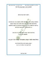 Luận văn thạc sĩ đánh giá tác động môi trường của hoạt động khai thác đá tới chất lượng môi trường không khí tại mỏ 