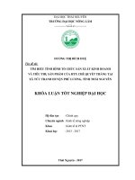 Tìm hiểu tình hình tổ chức sản xuất kinh doanh và tiêu thụ sản phẩm của htx chè quyết thắng tại xã tức tranh huyện phú lương tỉnh thái nguyên 