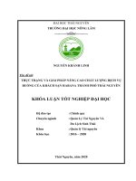 Thực trạng và giải pháp nâng cao chất lượng dịch vụ buồng tại khách sạn habana thành phố thái nguyên 