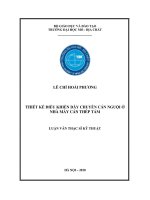 Thiết kế điều khiển dây chuyền cán nguội ở nhà máy cán thép tấm    