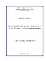 Xây dựng chiến lược kinh doanh của công ty cp sữa việt nam   vinamilk giai đoạn 2010 2020    