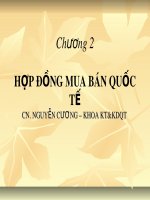 Bài giảng Giao dịch thương mại quốc tế: Chương 2 - Nguyễn Cương