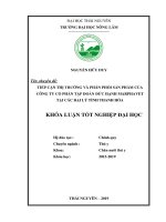 Tiếp cận thị trường và phân phối sản phẩm của công ty cổ phần tập đoàn đức hạnh marphavet tại các đại lý tỉnh thanh hóa 