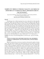 Nghiên cứu trích ly tinh dầu ngải cứu, xác định các chỉ số hóa lý và khảo sát hoạt tính kháng khuẩn