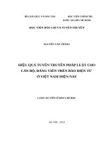 HIỆU QUẢ TUYÊN TRUYỀN PHÁP LUẬT CHO CÁN bộ, ĐẢNG VIÊN TRÊN BÁO điện tử ở VIỆT NAM HIỆN NAY 