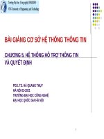 Bài giảng Cơ sở hệ thống thông tin: Chương 5 - PGS. TS. Hà Quang Thụy
