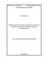 Luận văn thạc sĩ nghiên cứu phương pháp xác định trữ lượng rừng bằng dữ liệu sentinel tại huyện phú giáo 