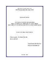 Xây dựng cơ sở dữ liệu địa hình phục vụ khảo sát, thiết kế các công trình thuỷ điện từ các kết quả đo vẽ của công nghệ ảnh số    