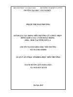 Luận văn thạc sĩ đánh giá tác động môi trường của thủy điện đông khùa sau 3 năm hoạt động (2016 2018) tại tỉnh sơn la