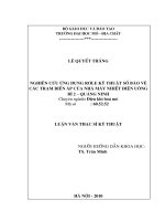 Nghiên cứu ứng dụng rơle kỹ thuật số bảo vệ các trạm biến áp của nhà máy nhiệt điện uông bí 2   quảng ninh    