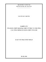 Nghiên cứu ứng dụng thiết bị đo đạc điện tử phục vụ thi công các công trình xây dựng trên vùng mỏ    