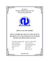 Nâng cao hiệu quả quản lý nhà nước về hộ tịch của ủy ban nhân dân xã tú mịch huyện lộc bình tỉnh lạng sơn