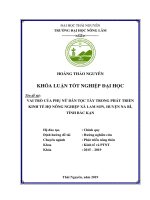 Vai trò của phụ nữ dân tộc tày trong phát triển kinh tế hộ nông nghiệp xã lam sơn huyện na rì tỉnh bắc kạn 