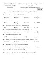 Đề thi thử Toán tốt nghiệp THPT 2021 lần 3 trường THPT chuyên Tuyên Quang