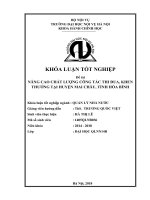 Nâng cao chất lượng công tác thi đua, khen thưởng tại huyện mai châu, tỉnh hòa bình