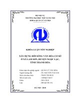 Xây dựng đời sống văn hóa cơ sở ở xã lam sơn, huyện ngọc lặc, tỉnh thanh hóa